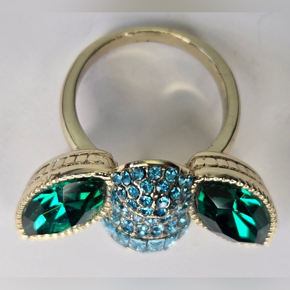 Vintage 1990s‎ HEIDI DAUS "Bee-Uteous" (Erinite/Aqua) Ring, Size 8 - Picture 3 of 4